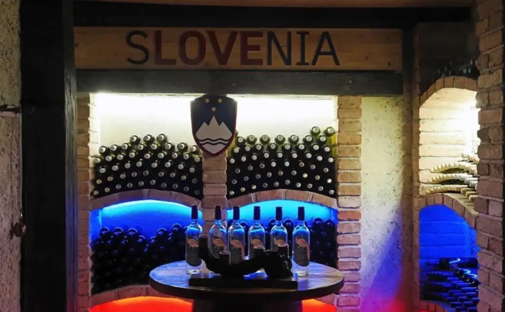 Cviček-mobil vozi kroz vinograde slovenske Trške gore pokraj Novog Mesta