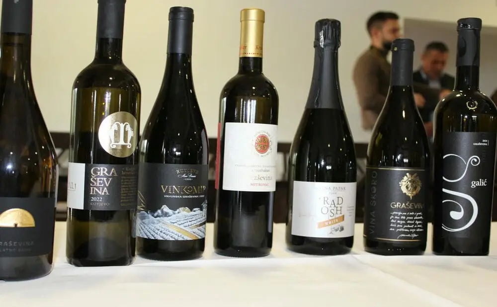 Kušanje pjenušaca i lokalnih vina u vinariji Papak tijekom Dunav Wine Festivala.