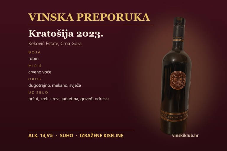 Vinska preporuka: Kratošija Keković 2023