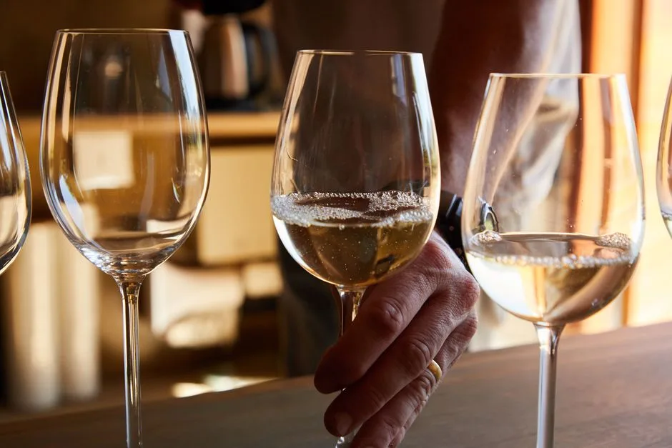 Bijelo vino u čašama tijekom kušanja