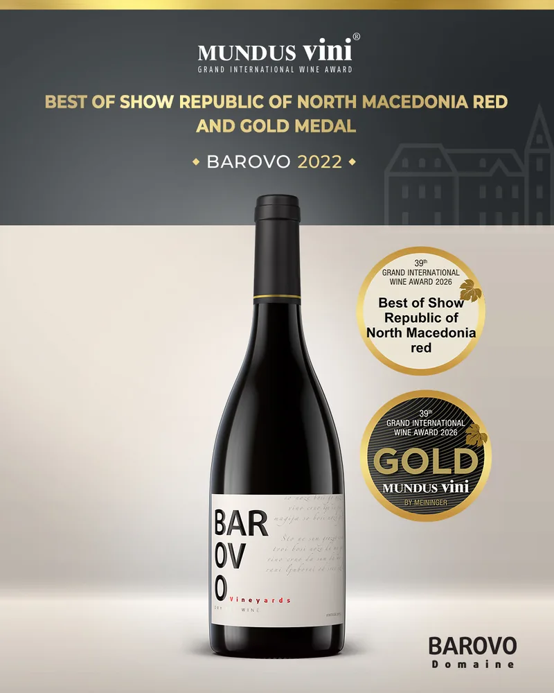 Barovo Red 2022 vinarije Tikveš, najbolje makedonsko crno vino sa zlatnom medaljom Mundus Vini