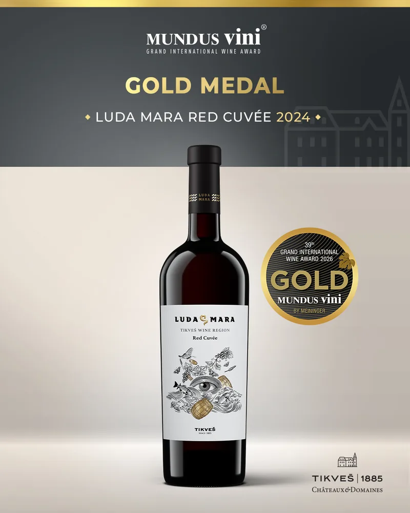 Luda Mara Red Cuvee 2024 vinarije Tikveš sa zlatnom medaljom Mundus Vini
