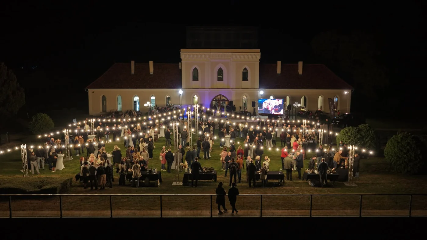Dvorac Principovac iznad Iloka osvijetljen tijekom festivala