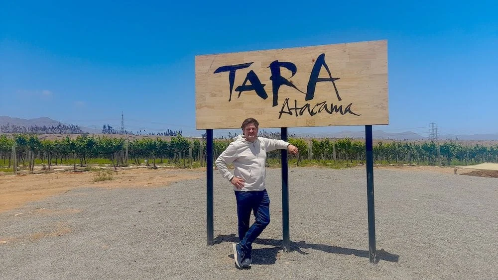 Ploča projekta Tara Atacama uz vinograd